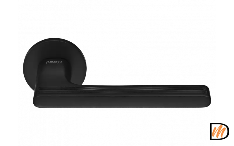 RAP 26 SLIM-R BL, ручка дверная на круглой розетке 6 мм, цвет - черный