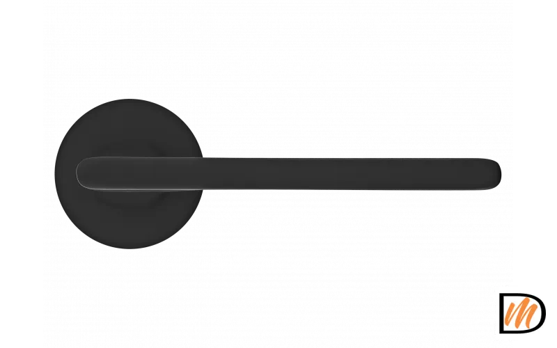 RAP 26 SLIM-R BL, ручка дверная на круглой розетке 6 мм, цвет - черный