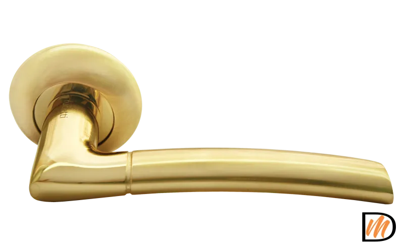 RAP 6 SG/GP, ручка дверная на круглой розетке 10 мм, цвет - мат.золото/золото