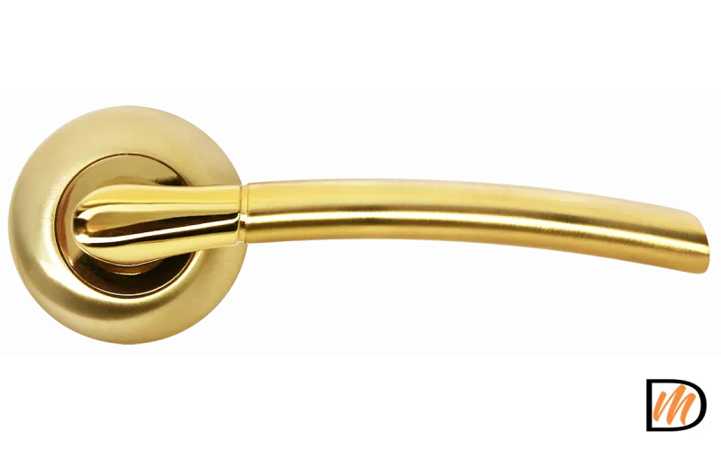 RAP 6 SG/GP, ручка дверная на круглой розетке 10 мм, цвет - мат.золото/золото