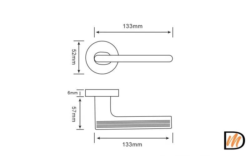 RAP 26 SLIM-R SC, ручка дверная на круглой розетке 6 мм, цвет - мат.хром