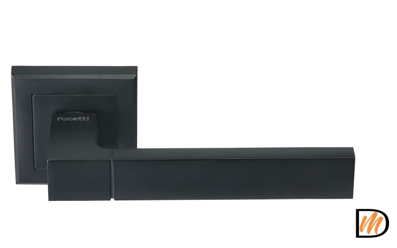 RAP 16-S BL, ручка дверная на квадратной розетке 10 мм, цвет - черный