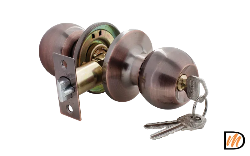 HK-01 L AC, ручка-шар, комплект с механизмом ключ-фиксатор, цвет - античная медь