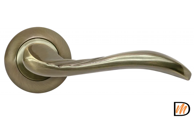 RAP 9 AB, ручка дверная на круглой розетке 10 мм, цвет - античная бронза