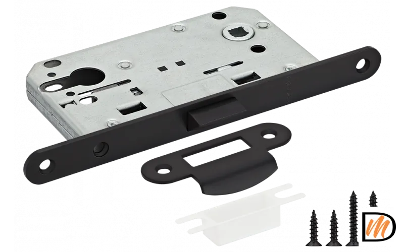 RP1885 BL, защелка бесшумная под цилиндр, цвет - черный