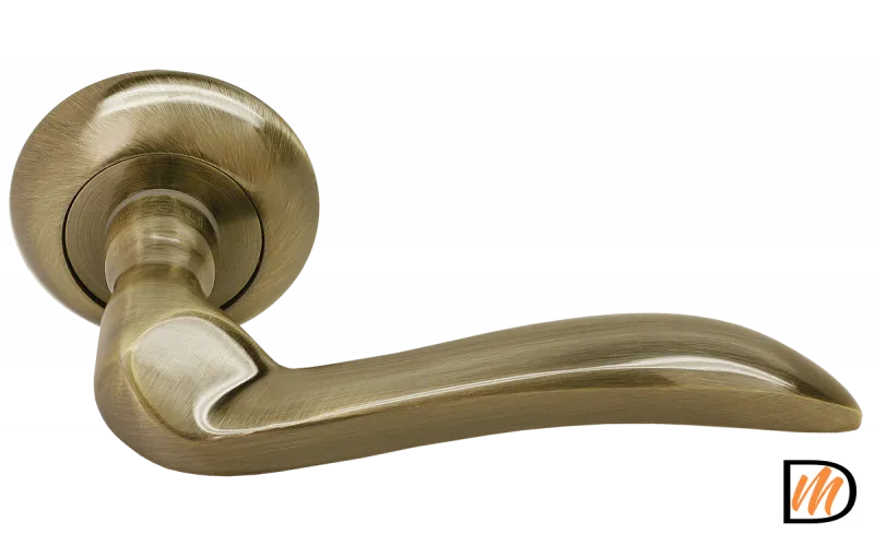 RAP 10 AB, ручка дверная на круглой розетке 10 мм, цвет - античная бронза