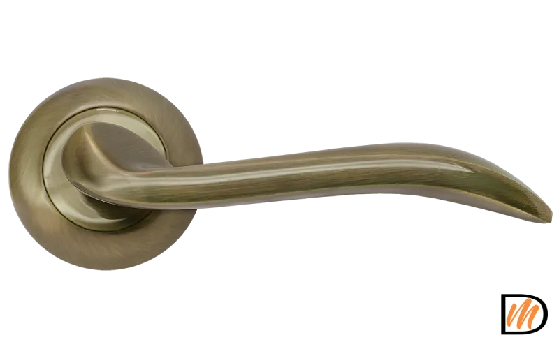 RAP 10 AB, ручка дверная на круглой розетке 10 мм, цвет - античная бронза