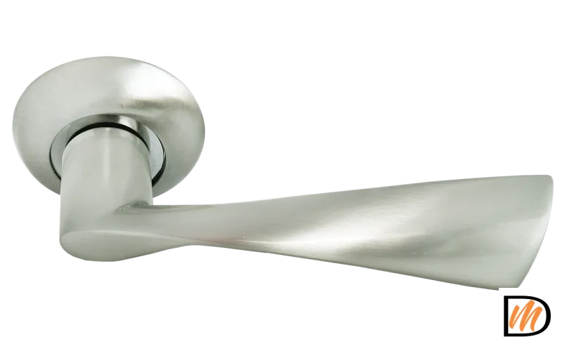 RAP 1 SN/CP, ручка дверная на круглой розетке 10 мм, цвет - бел. никель/хром