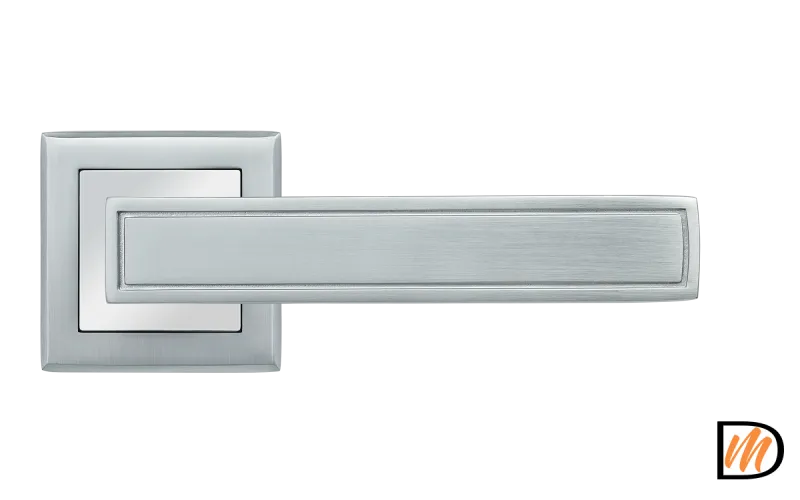 RAP 23-S SC/CP, ручка дверная на квадратной розетке 10 мм, цвет - мат.хром/хром