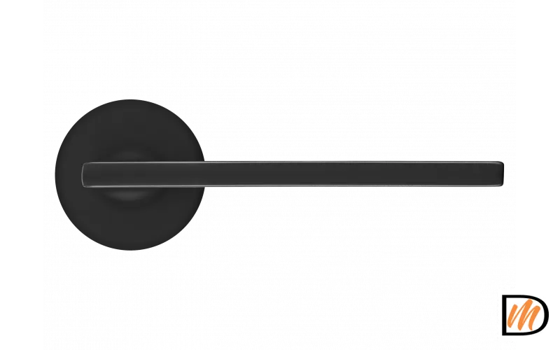 RAP 31 SLIM-R BL, ручка дверная на круглой розетке 6 мм, цвет - черный