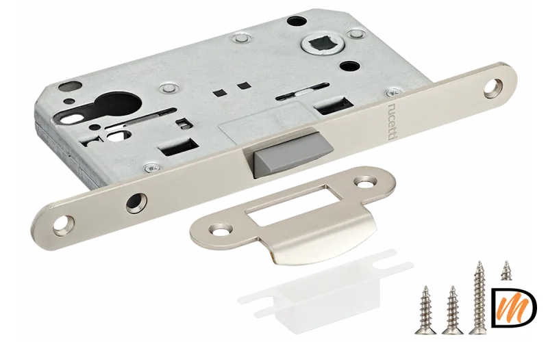 RP1885 SN, защелка бесшумная под цилиндр, цвет - бел. никель