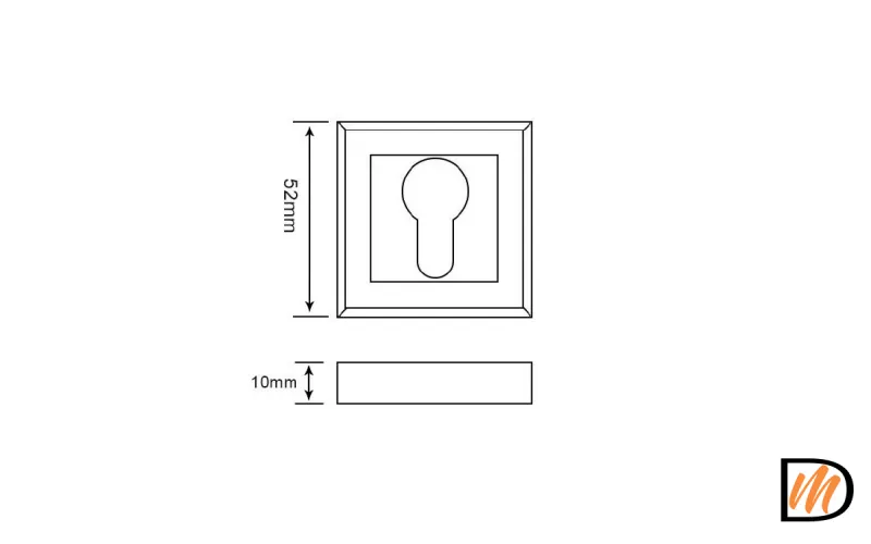Накладка на евроцилиндр RAP KH-S AB, цвет - античная бронза