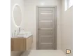 Дверное полотно Экошпон ДУПЛЕКС 600х1900 цвет Капучино стекло Мателюкс Левое/Правое VD013521